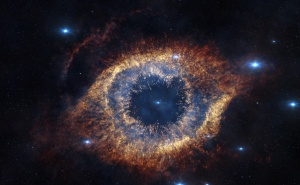 The Helix Nebula is 700 light-years away from Earth, but screened before audience's eyes in reconstructed 3D in Hidden Universe, released in IMAX® theatres and giant-screen cinemas around the globe and produced by the Australian production company December Media in association with Film Victoria, Swinburne University of Technology, MacGillivray Freeman Films and ESO. The original image was taken by ESO's VISTA Telescope.